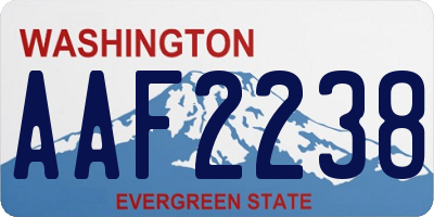 WA license plate AAF2238
