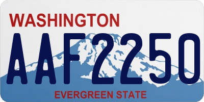 WA license plate AAF2250