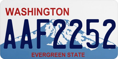 WA license plate AAF2252