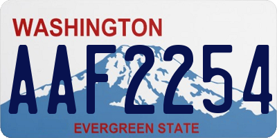 WA license plate AAF2254
