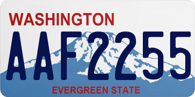 WA license plate AAF2255
