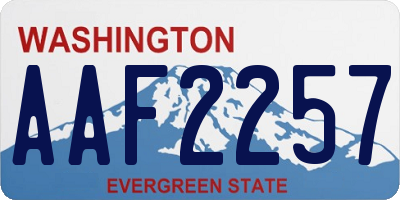 WA license plate AAF2257