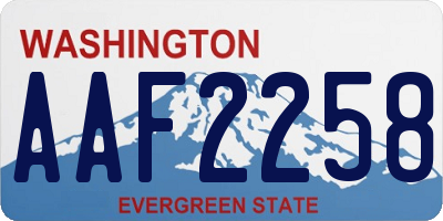 WA license plate AAF2258