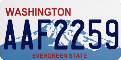 WA license plate AAF2259