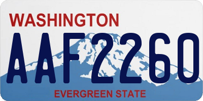 WA license plate AAF2260