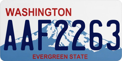 WA license plate AAF2263