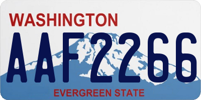WA license plate AAF2266