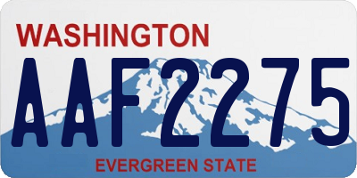 WA license plate AAF2275