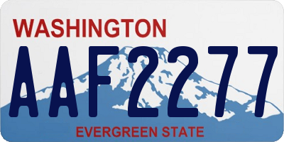 WA license plate AAF2277