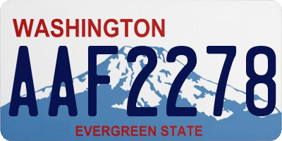 WA license plate AAF2278