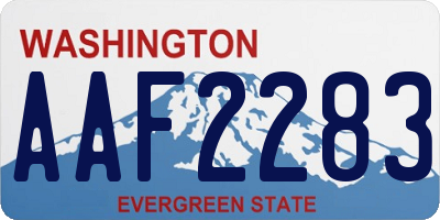 WA license plate AAF2283