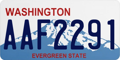 WA license plate AAF2291