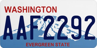 WA license plate AAF2292