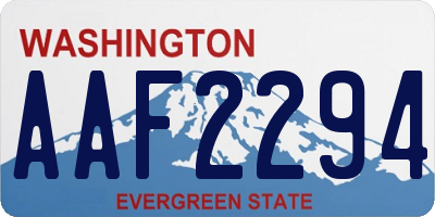 WA license plate AAF2294