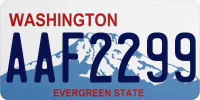 WA license plate AAF2299