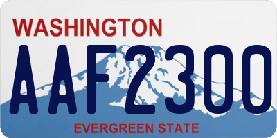 WA license plate AAF2300