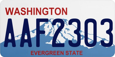 WA license plate AAF2303