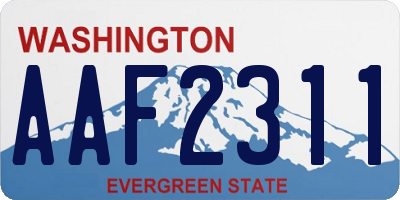 WA license plate AAF2311