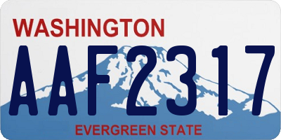 WA license plate AAF2317