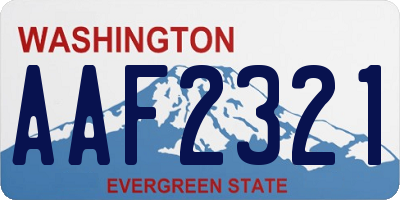 WA license plate AAF2321