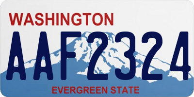 WA license plate AAF2324