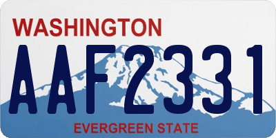 WA license plate AAF2331