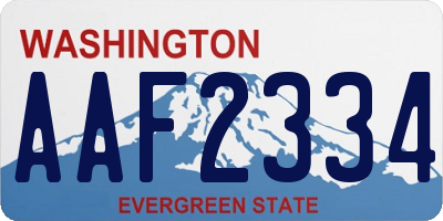 WA license plate AAF2334