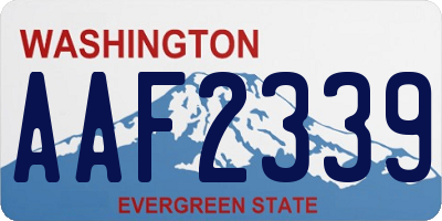 WA license plate AAF2339