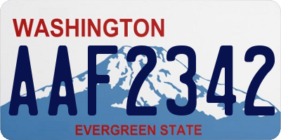 WA license plate AAF2342