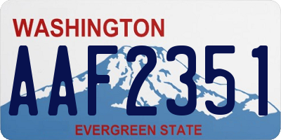 WA license plate AAF2351