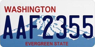WA license plate AAF2355