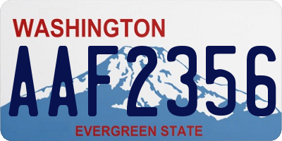 WA license plate AAF2356