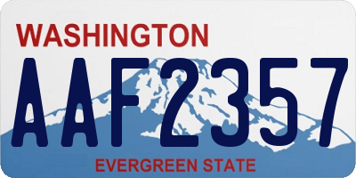 WA license plate AAF2357
