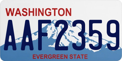 WA license plate AAF2359