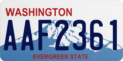 WA license plate AAF2361