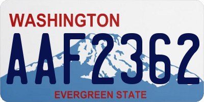 WA license plate AAF2362