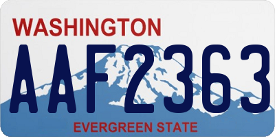 WA license plate AAF2363