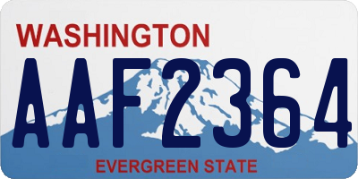 WA license plate AAF2364
