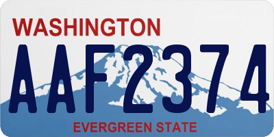 WA license plate AAF2374