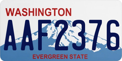 WA license plate AAF2376