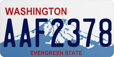 WA license plate AAF2378