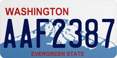 WA license plate AAF2387