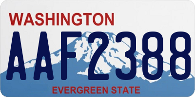 WA license plate AAF2388