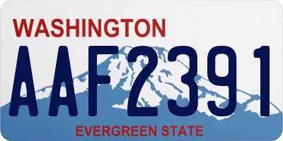 WA license plate AAF2391