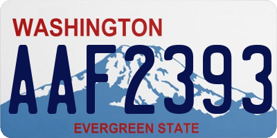 WA license plate AAF2393