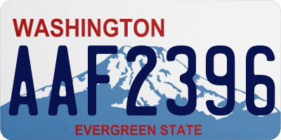 WA license plate AAF2396