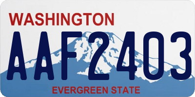 WA license plate AAF2403
