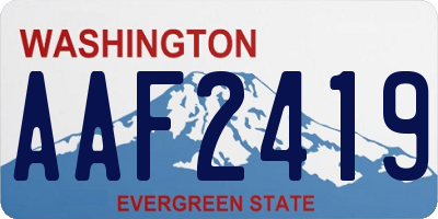 WA license plate AAF2419