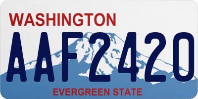 WA license plate AAF2420