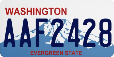 WA license plate AAF2428